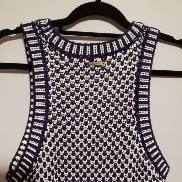 New Michael Kors Navy Blue Sweater Dress with fringe bottom - Picture 9 of 13